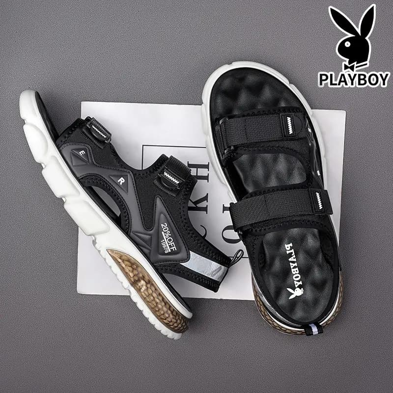 Playboy Kişi Çimərlik Sandalları Qara 9