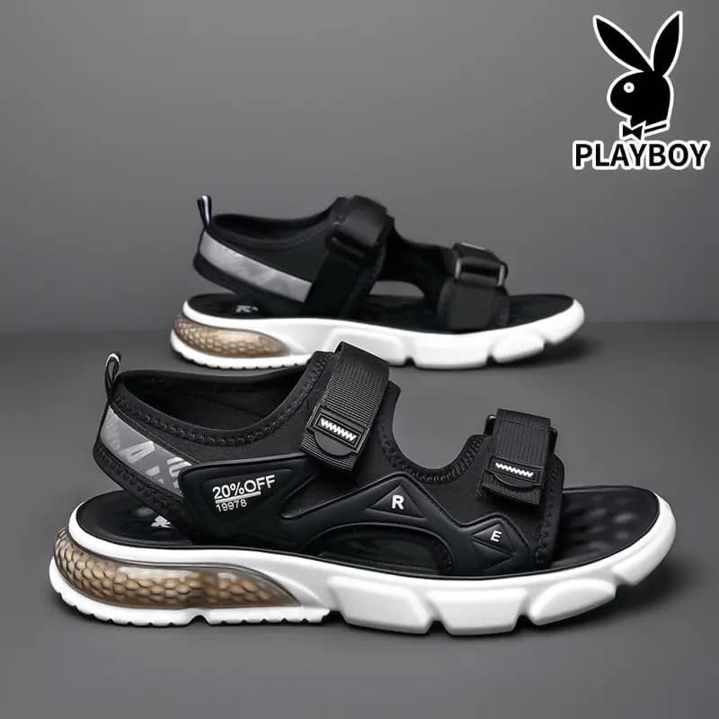 Playboy Kişi Çimərlik Sandalları Qara 8