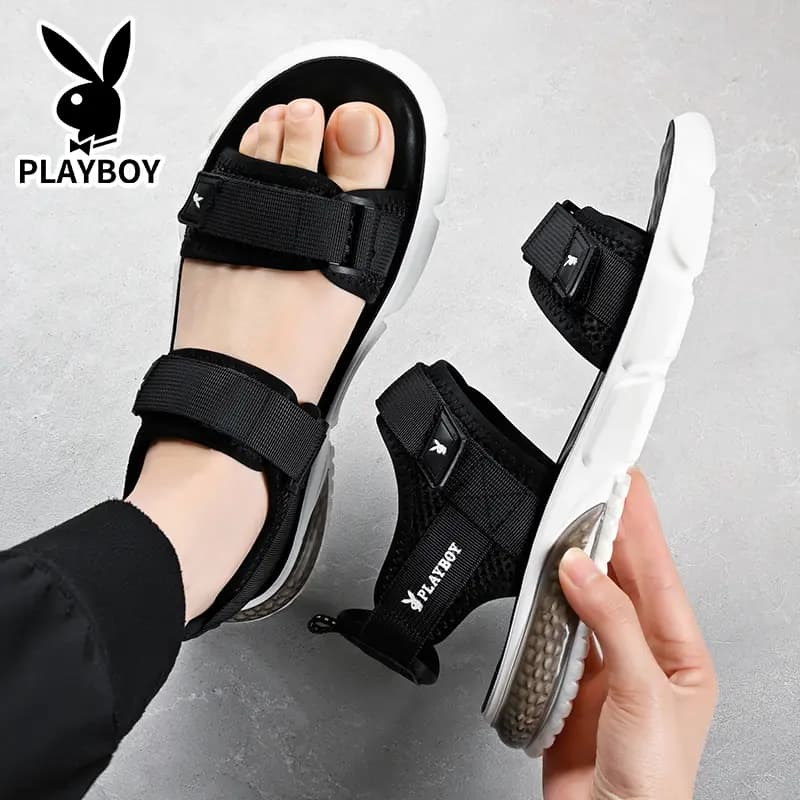 Playboy Kişi Çimərlik Sandalları Qara 33