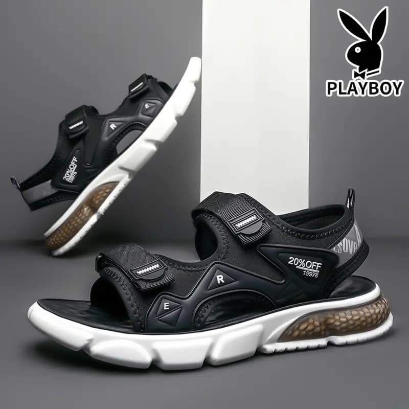 Playboy Kişi Çimərlik Sandalları Qara 7