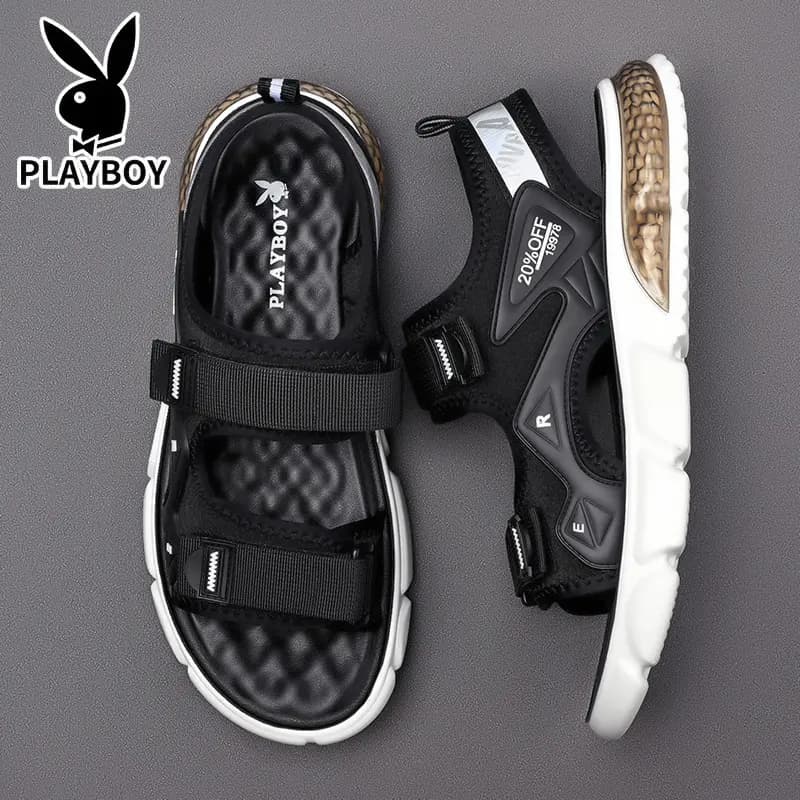 Playboy Kişi Çimərlik Sandalları Qara 5