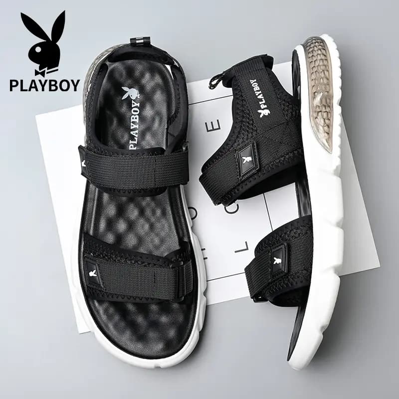 Playboy Kişi Çimərlik Sandalları Qara 28