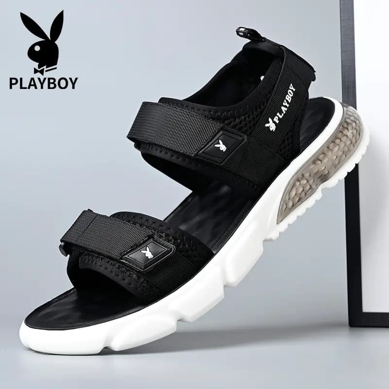 Playboy Kişi Çimərlik Sandalları Qara 27