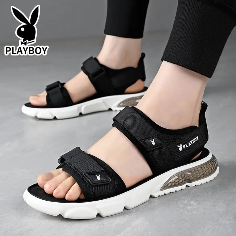 Playboy Kişi Çimərlik Sandalları Qara 29