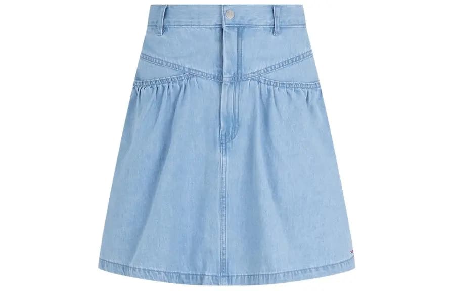Tommy Hilfiger Qadın Denim Qısa Ətək Mavi