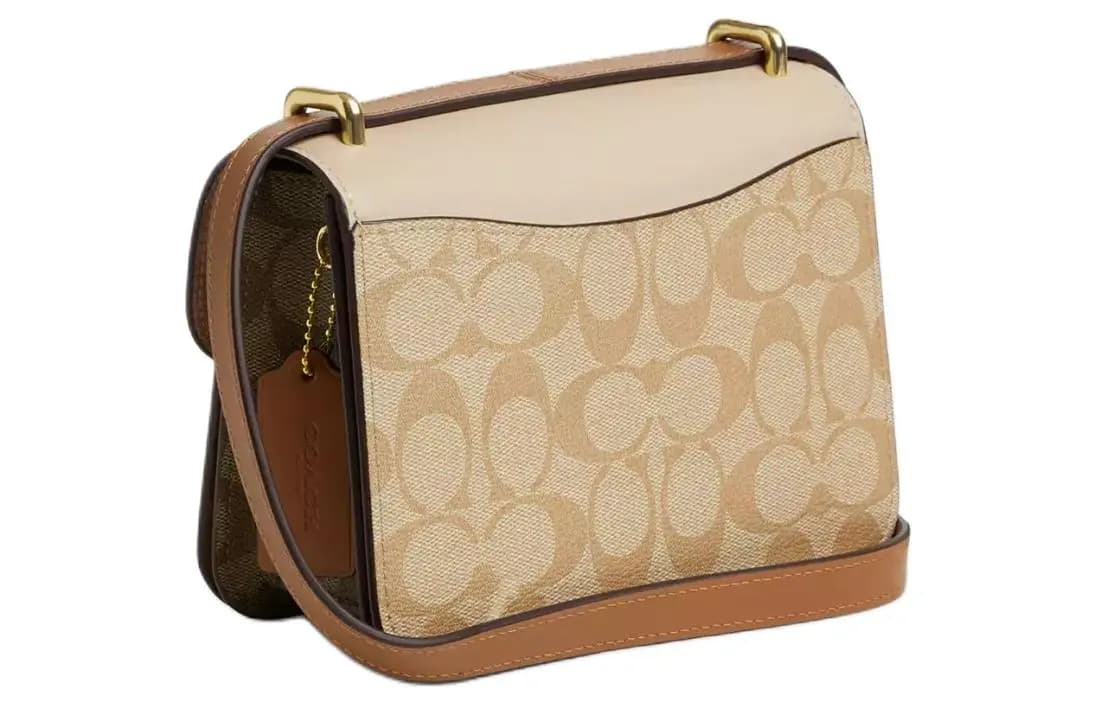 COACH MorganSquare Çiyin və Crossbody Çantası Qadın Xaki 2