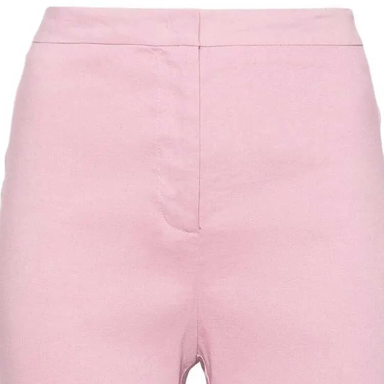 PINKO SS24 Solid Mid-Rise Flare Trousers Women's Rose Pink 6