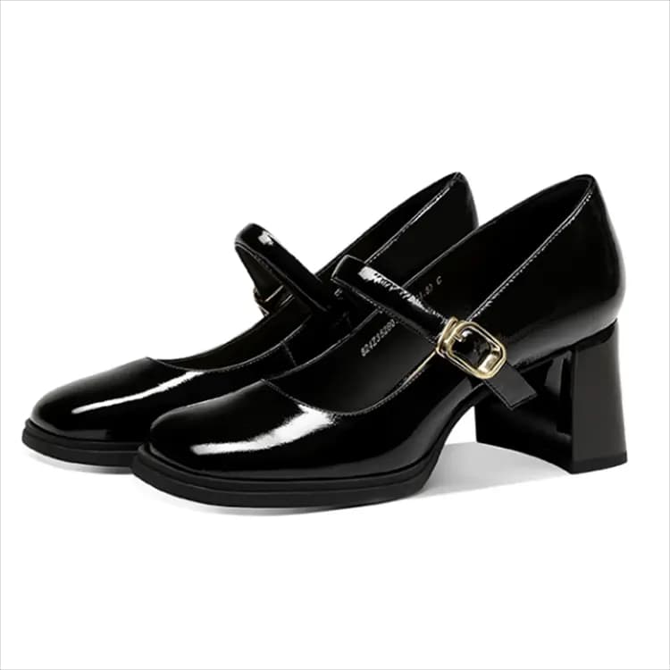 JESSICA SOPHIA Chunky Heel Mary Jane Shoes 6cm Women's 8