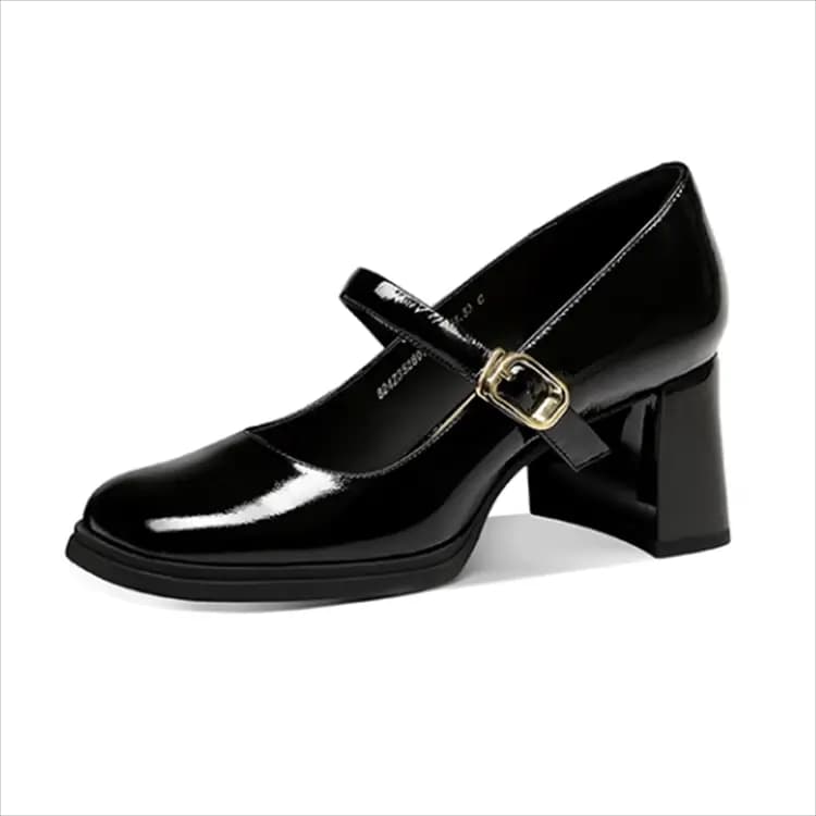 JESSICA SOPHIA Chunky Heel Mary Jane Shoes 6cm Women's 6