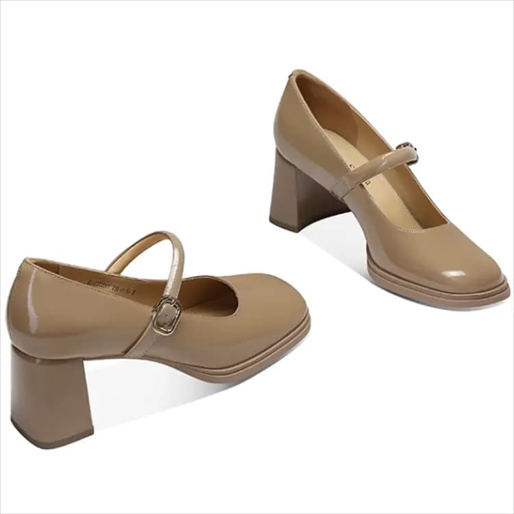 JESSICA SOPHIA Chunky Heel Mary Jane Shoes 6cm Women's 2