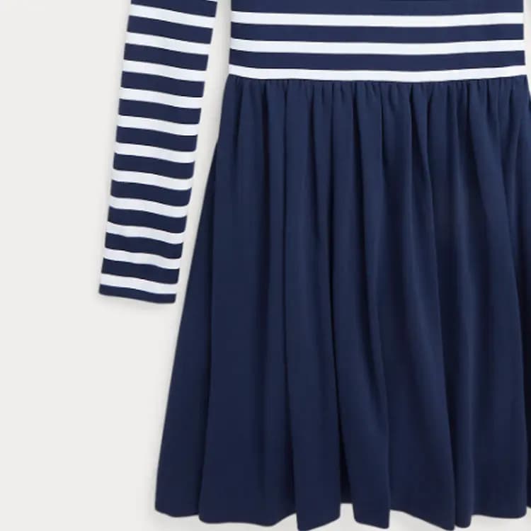 Polo Ralph Lauren SS24 Uşaq Zolaqlı Don Göy 6