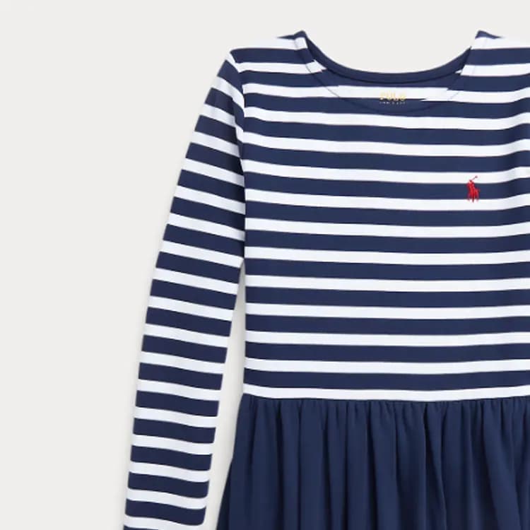 Polo Ralph Lauren SS24 Uşaq Zolaqlı Don Göy 3