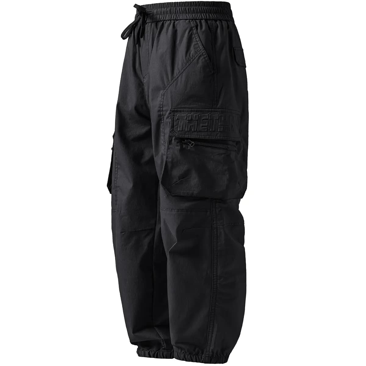 Jeep Summer Thin American Classic Vintage Solid Color Straight Elastic Waist Pocket Cargo Pants Men's