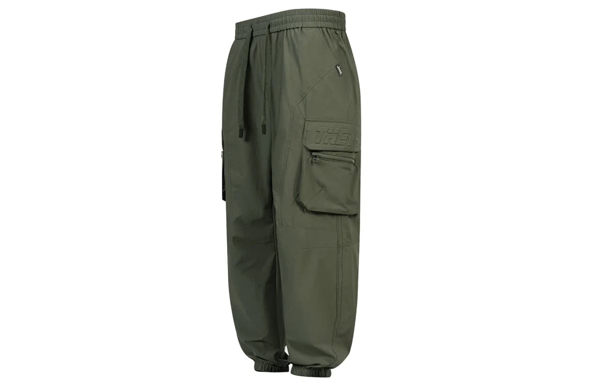 Jeep Summer Thin American Classic Vintage Solid Color Straight Elastic Waist Pocket Cargo Pants Men's 7