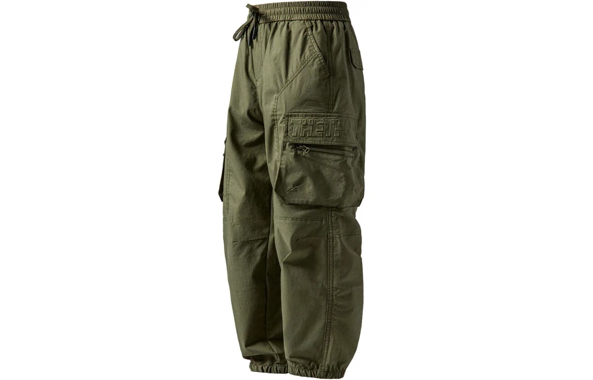 Jeep Summer Thin American Classic Vintage Solid Color Straight Elastic Waist Pocket Cargo Pants Men's 15
