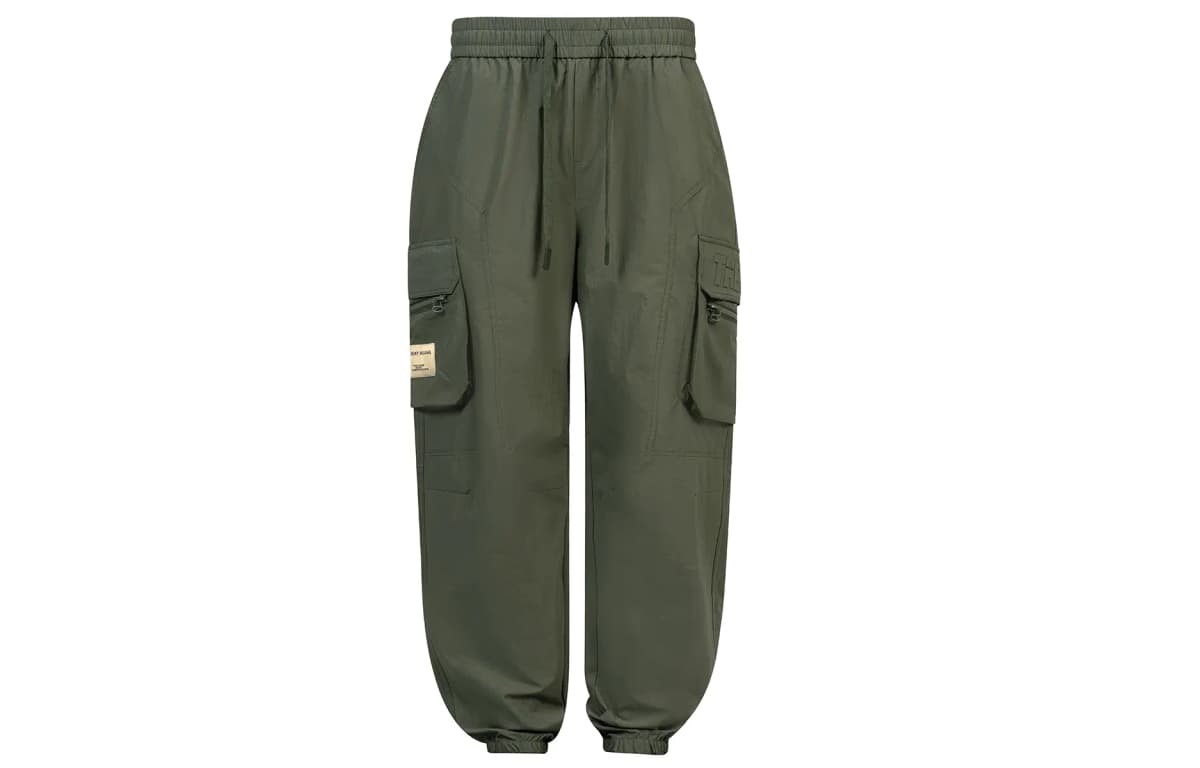 Jeep Summer Thin American Classic Vintage Solid Color Straight Elastic Waist Pocket Cargo Pants Men's 8