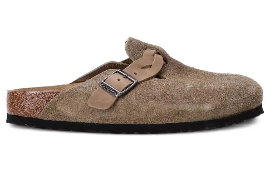 Birkenstock Boston Braided Suede Leather Qadın Sandaleti 'Taupe' 2