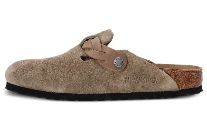 Birkenstock Boston Braided Suede Leather Qadın Sandaleti 'Taupe'