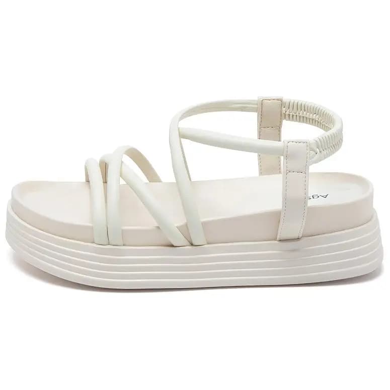 AGSDON Faux Leather Comfortable Versatile Thick Sole Height Increase Roman Sandals Women's