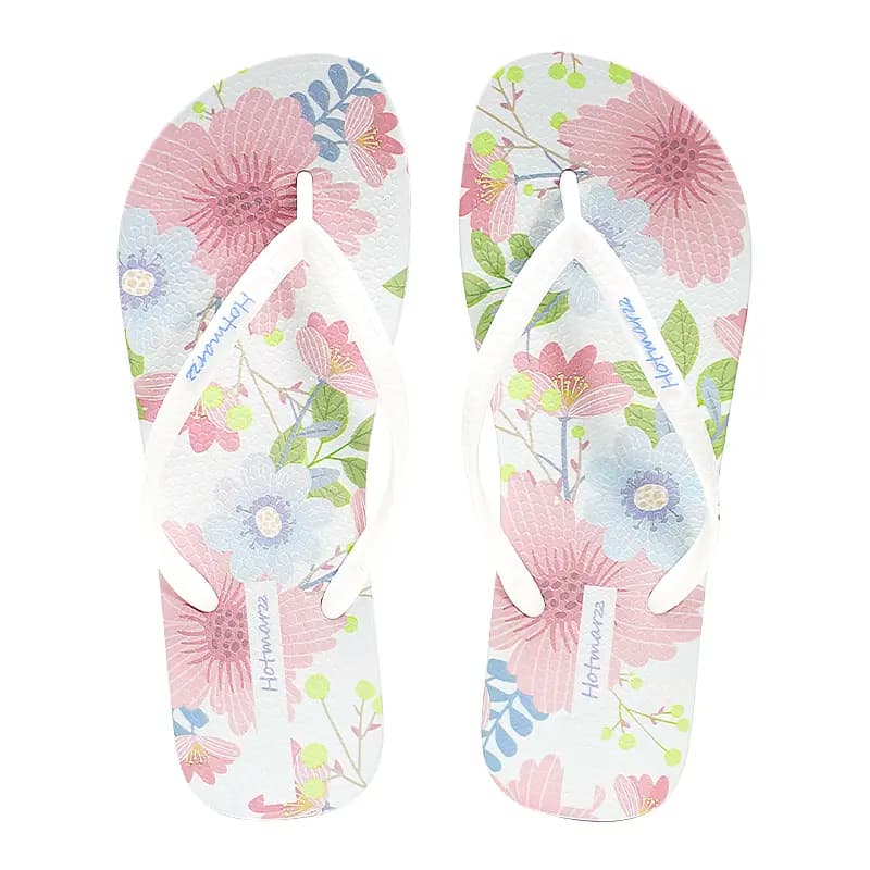 HOTMARZZ Chinese Street Print Fashion Trendy Breathable Comfortable Travel Flat Non-Slip Beach Seaside Lightweight Wear-Resistant Flip Flops Women's 4