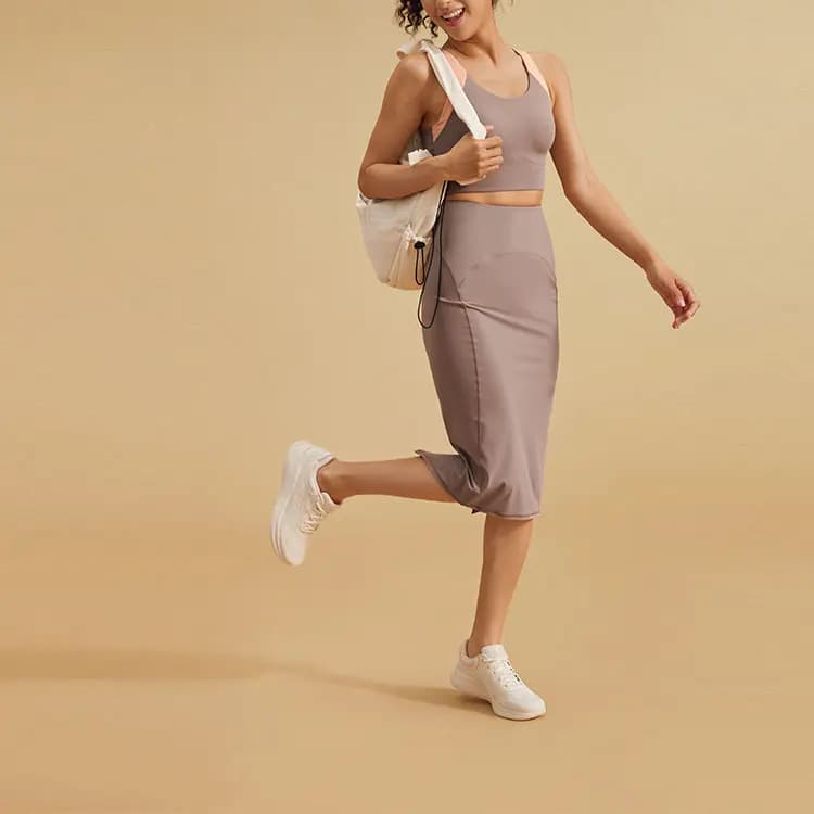 Skechers Qadın Örme Uzun Ətək Qəhvəyi 5
