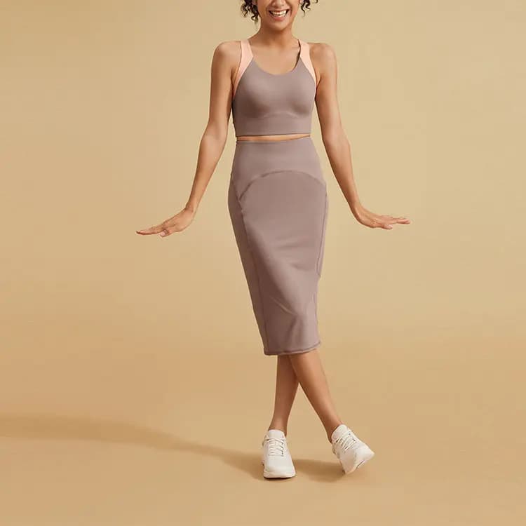 Skechers Qadın Örme Uzun Ətək Qəhvəyi 3