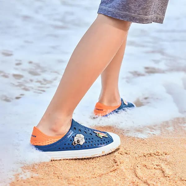 Skechers Foamies Uşaq Sandalları Göy/Narıncı 11