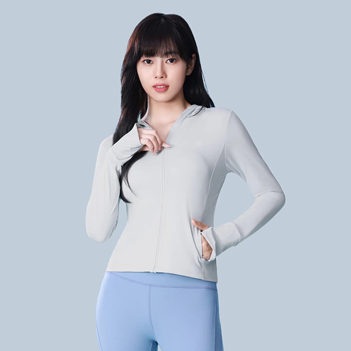 CAMEL Camellia Series Cooling Slim Fit Breathable Wicking Hair Hole Design UPF700+ Original Yarn Sun Protection Jacket Women's 12