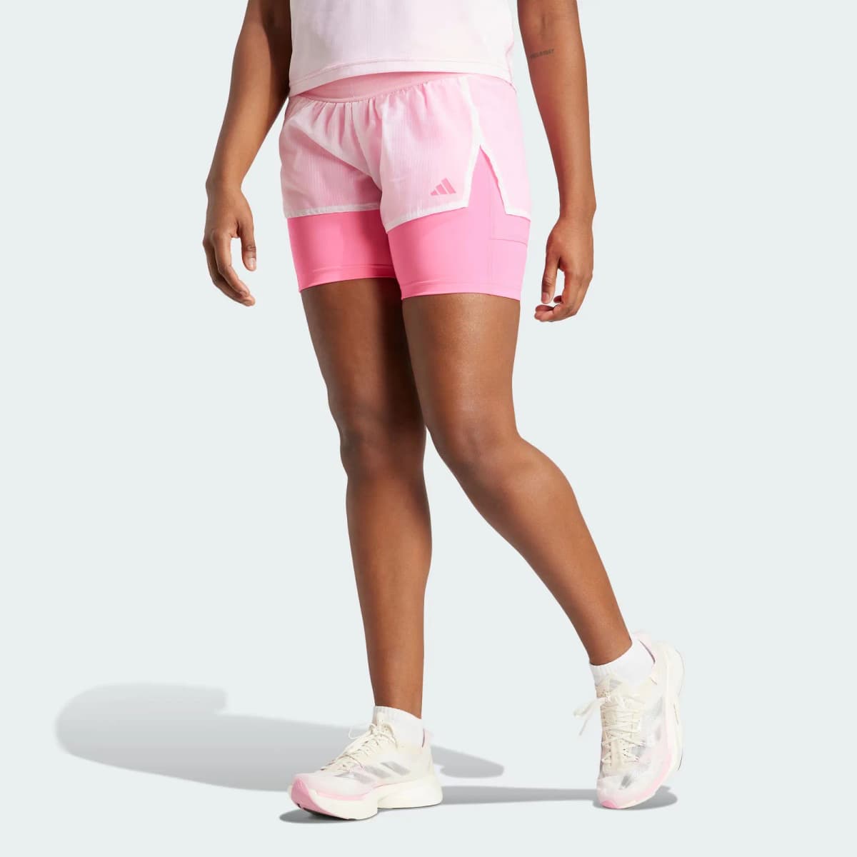 Adidas Tokyo Running 2-In-1 Shorts Sports Shorts Women's Bright Pink 2