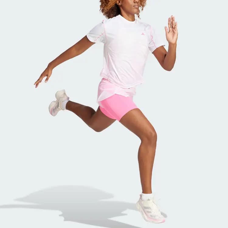 Adidas Tokyo Running 2-In-1 Shorts Sports Shorts Women's Bright Pink 4