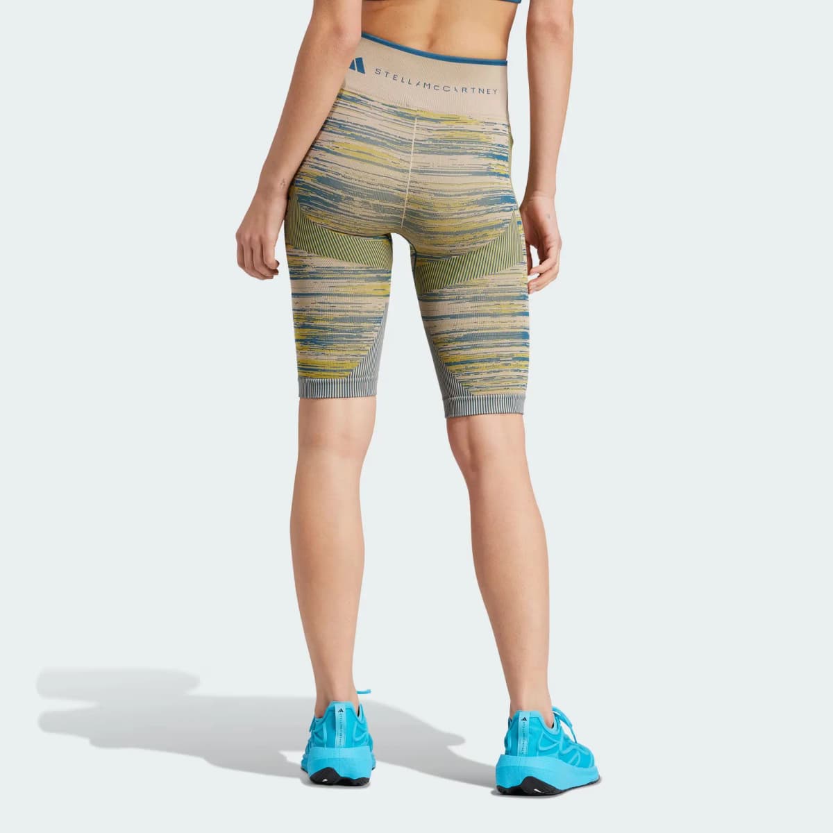Adidas x Stella McCartney Truestrength Seamless Leggings Sports Shorts Women's Khaki Brown 3