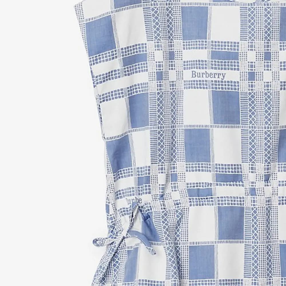 Burberry SS24 Rəng Bloklu Köynəksiz Don Uşaq Açıq Mavi 5