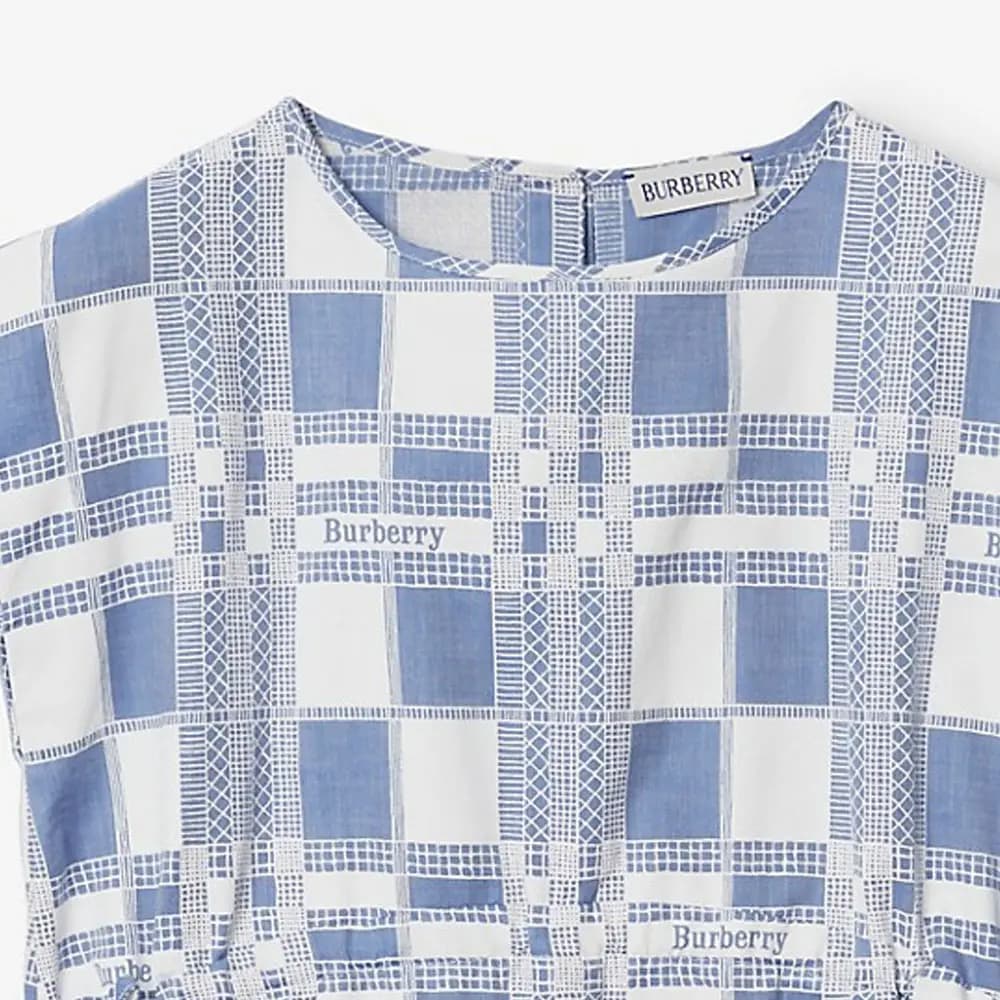 Burberry SS24 Rəng Bloklu Köynəksiz Don Uşaq Açıq Mavi 4