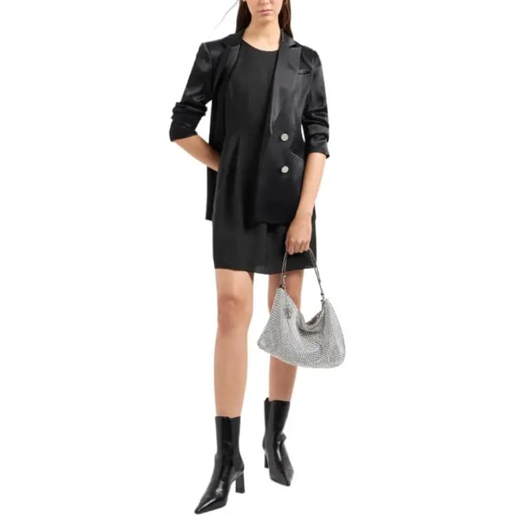 ARMANI EXCHANGE SS24 Qolsuz Don Qadın Qara 4