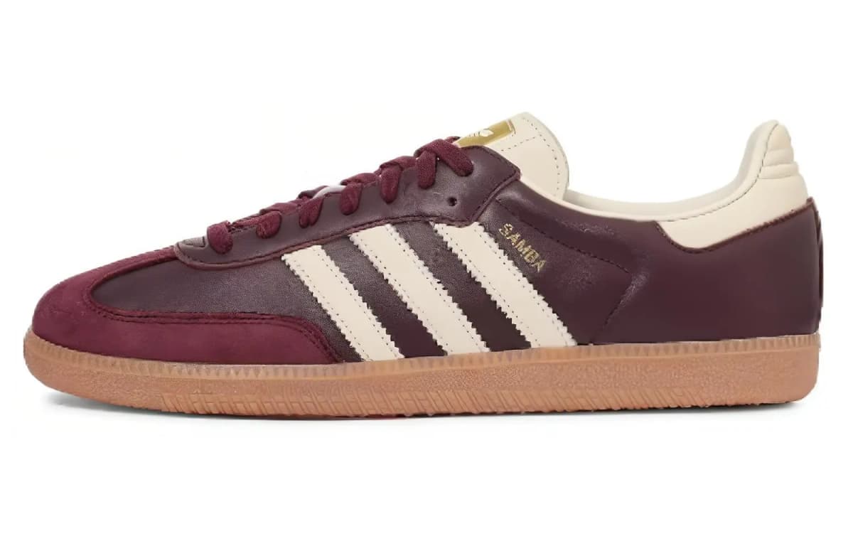 Adidas Originals Samba OG Qadın İdman Ayaqqabısı Maroon Gold Metallic