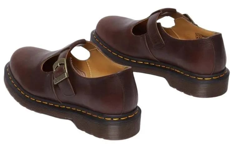 Dr. Martens Leather Comfortable Versatile Casual Shoes Unisex Brown 5