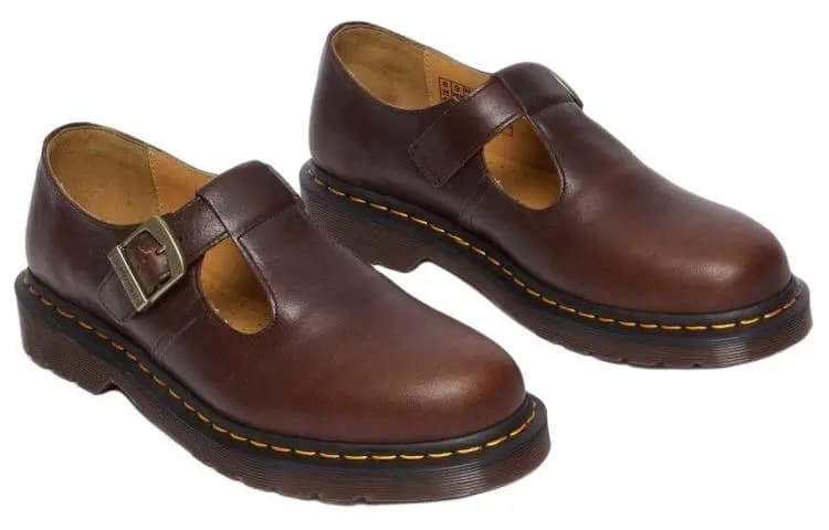 Dr. Martens Leather Comfortable Versatile Casual Shoes Unisex Brown 3