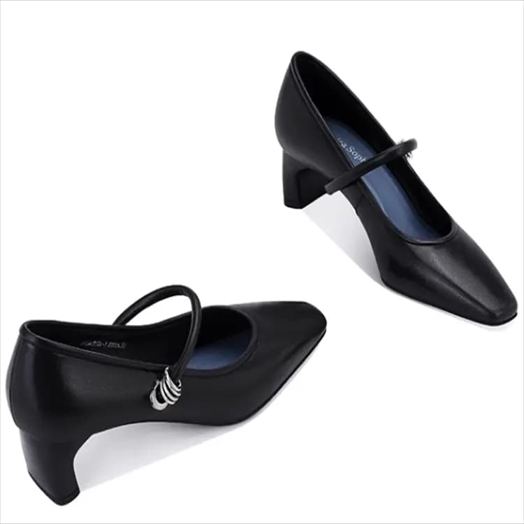 JESSICA SOPHIA Block Heel Mary Jane Shoes 4cm Women's 9