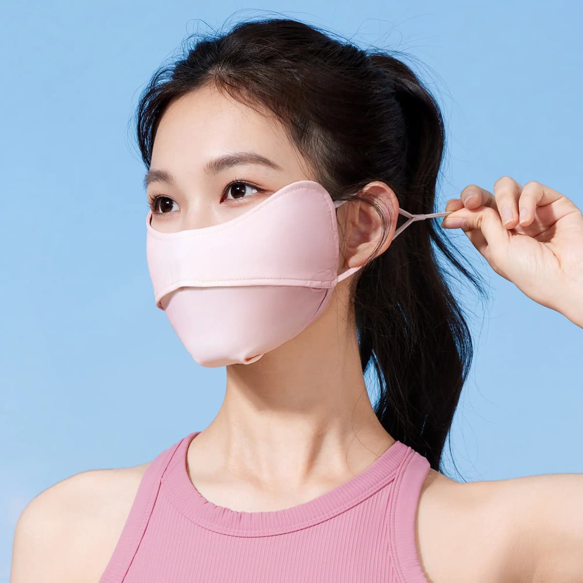 CAMEL Blush Sun Protection 3D Outdoor UV Protection Face Mask Summer Breathable Sun Shield Nylon Mask Women's 35