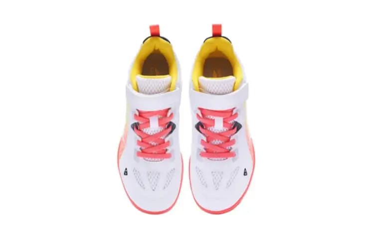 LiNing Anti-Slip Wear-Resistant Low-Top Kids' Training Shoes White Red Kids 3
