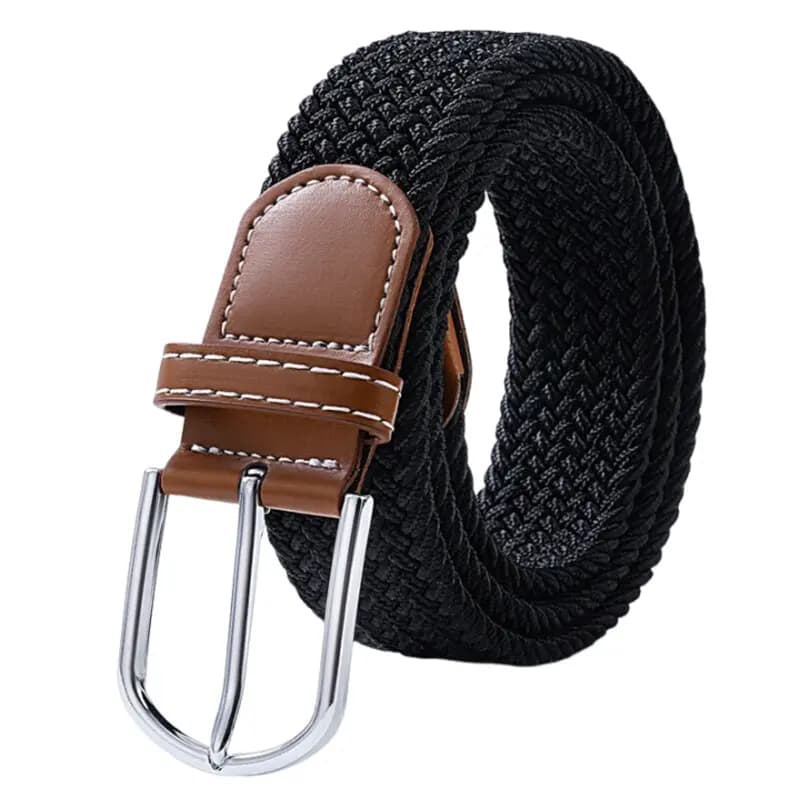 Warrior Military Training Belt with Elastic Woven Brown Strap Unisex