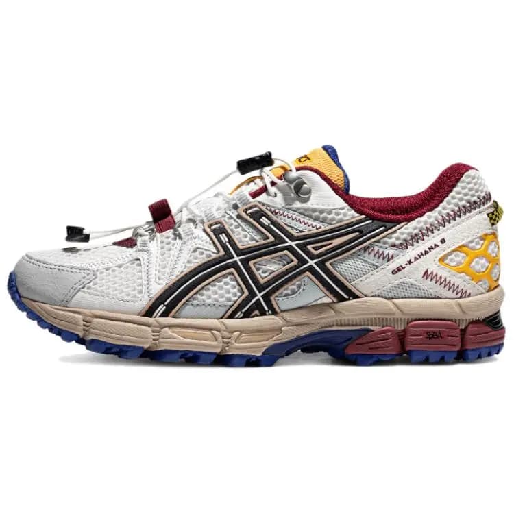 Asics Gel Kahana 8 Qadın Qaçış Ayaqqabısı Ağ/Qara/Sarı