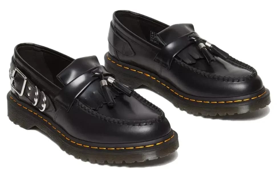Dr. Martens Calf Leather Comfortable Versatile Loafers Unisex Black 4