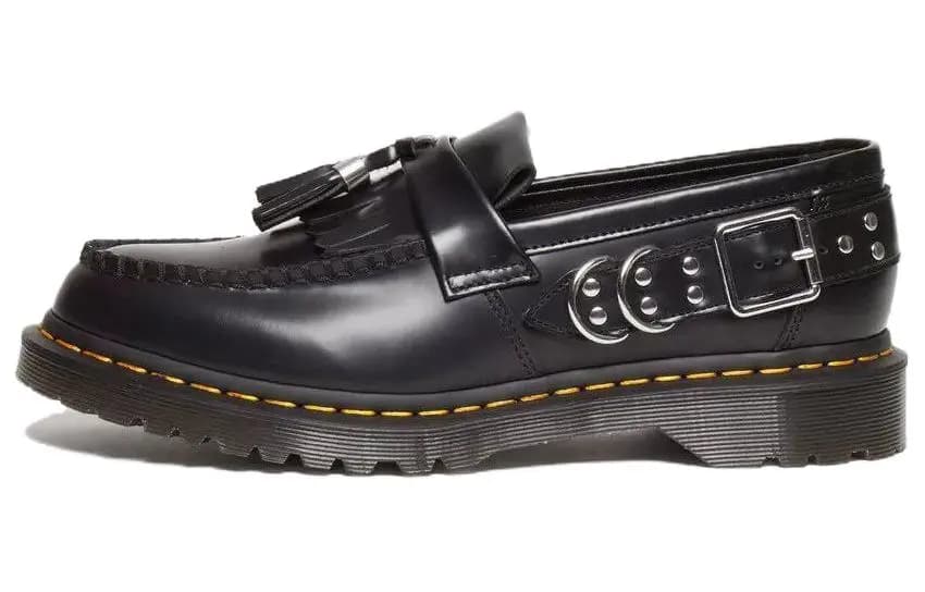 Dr. Martens Calf Leather Comfortable Versatile Loafers Unisex Black