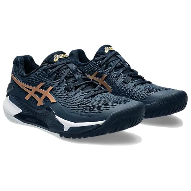 Asics Gel Resolution 9 Qadın Göy/Qızılı 3