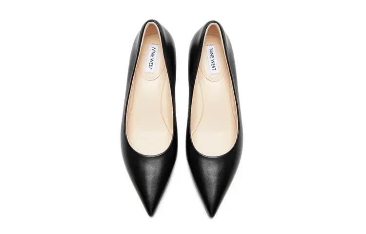 NINE WEST Sheepskin Lightweight Comfortable Pointed Toe Fashion Wedge Heels 6cm Women's 5