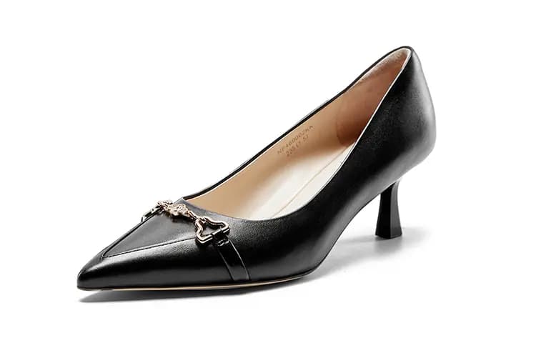 NINE WEST Sheepskin Simple Fashion Pointed Toe Versatile Wedge Heels 6cm Women's 2