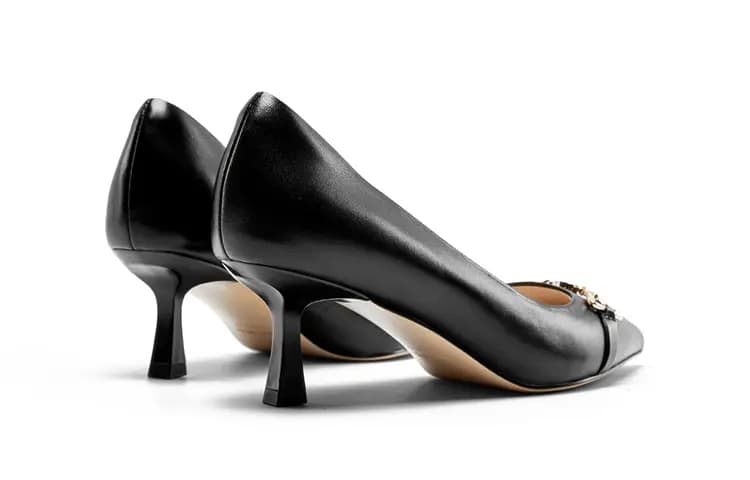 NINE WEST Sheepskin Simple Fashion Pointed Toe Versatile Wedge Heels 6cm Women's 5