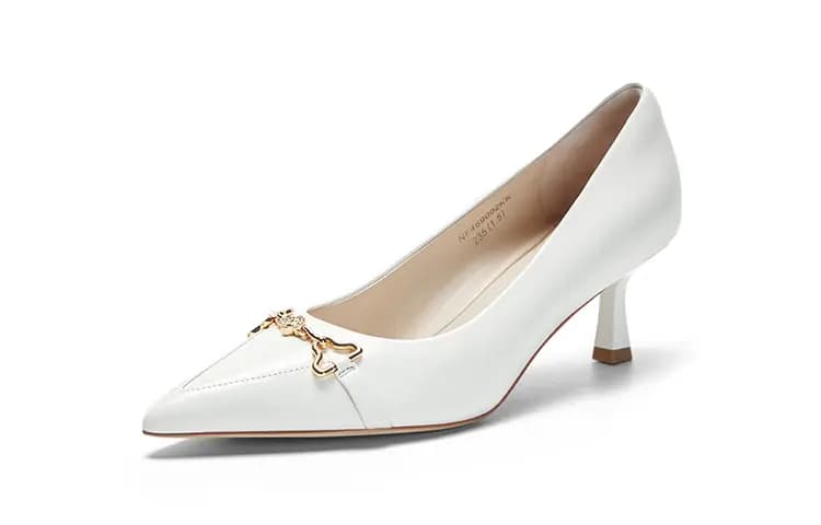 NINE WEST Sheepskin Simple Fashion Pointed Toe Versatile Wedge Heels 6cm Women's 8