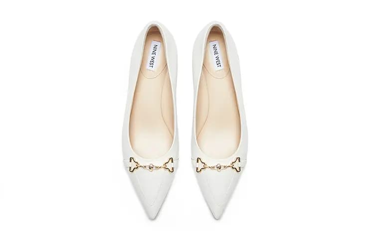NINE WEST Sheepskin Simple Fashion Pointed Toe Versatile Wedge Heels 6cm Women's 12